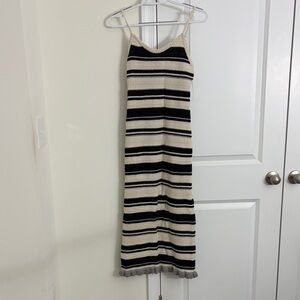 Striped Black and White Knit Dress
